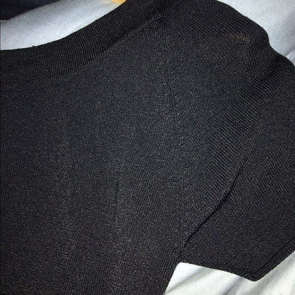 Joseph A Black Ribbed T-Shirt | Size Small | Viscose Nylon Blend - Picture 5 of 5